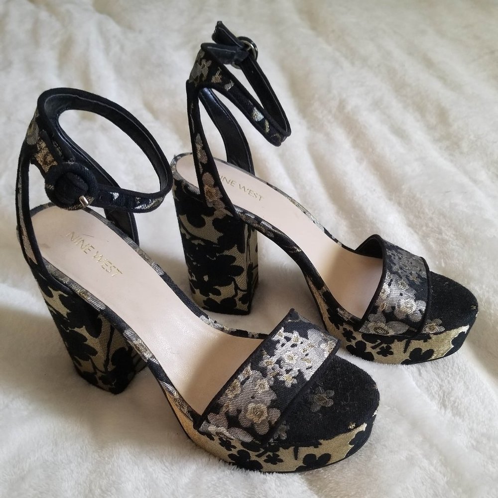 Nine West Floral Platform Heels